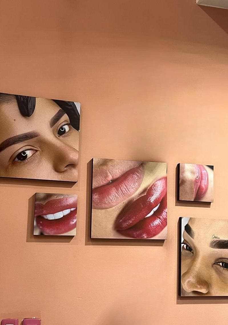 Panel con resultados reales de cejas y labios